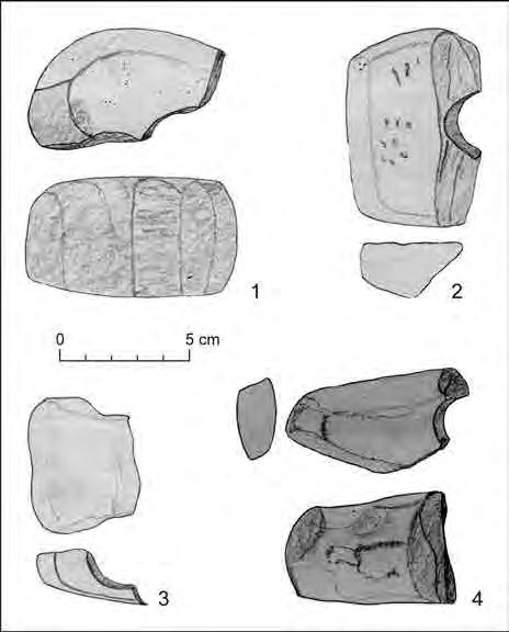 THE STONE IMPLEMENTS OF THE MIDDLE BRONZE AGE TELL SETTLEMENT OF FÜZESABONY-ÖREG -DOMB 41 ly polished body, it is trapezoid with a hammer edge. Size: 60 x 45 x 43 mm.