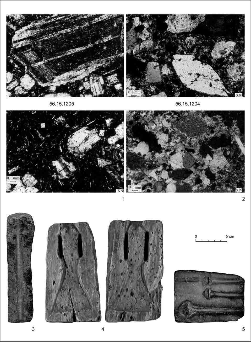 50 TÜNDE HORVÁTH ANNA FARKAS -PETŐ ISTVÁN FARKAS JUDITH MIHÁLY BÁLINT PÉTERDI Fig. 11. Thin sections of some typical stone raw materail from Füzesabony-Öreg-domb and casting moulds.