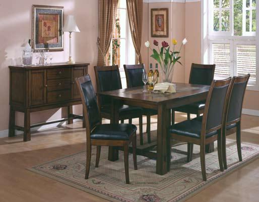 Server B-R-D Imports Solid Wood Real Slate Panels ID8590T - DINING TABLE 39 X 66 X 30