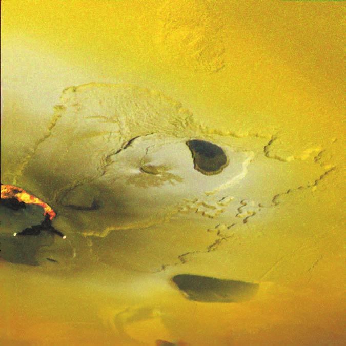 Figure 3. Volcanic eruptions are common on the surface of Io. This eruption, photographed by Galileo, occurred on 22 February 2000 in a region called Tvashtar Catena.