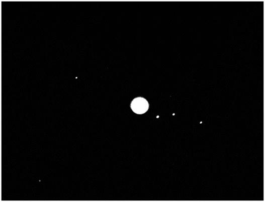 1.769 days Europa 3.551 days ~ 2 times that of Io Ganymede 7.155 days ~ 4 times that of Io Callisto 16.