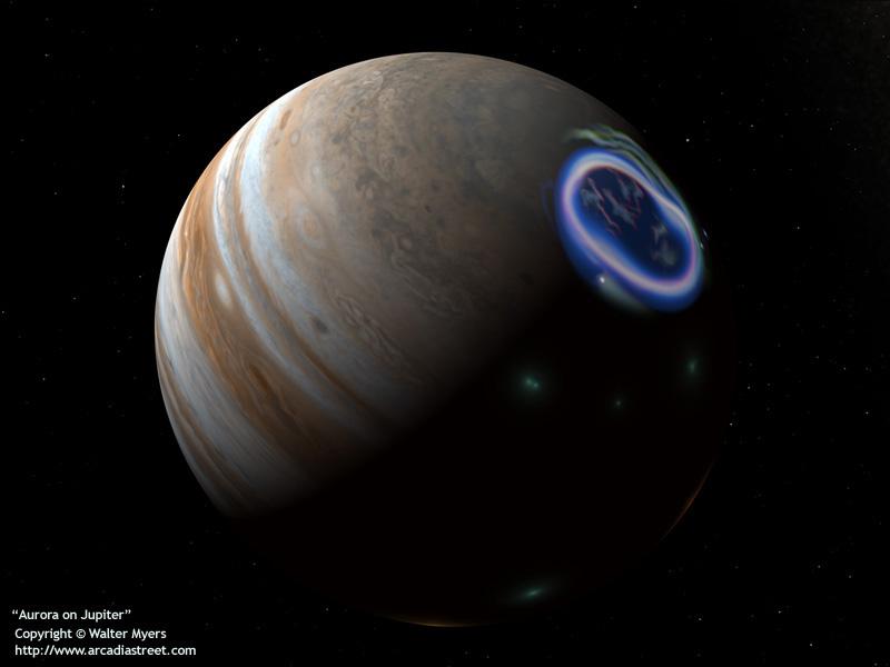 Hypothesis : 1), 2) 1) Jovian aurora/lightning Europa, nearest to