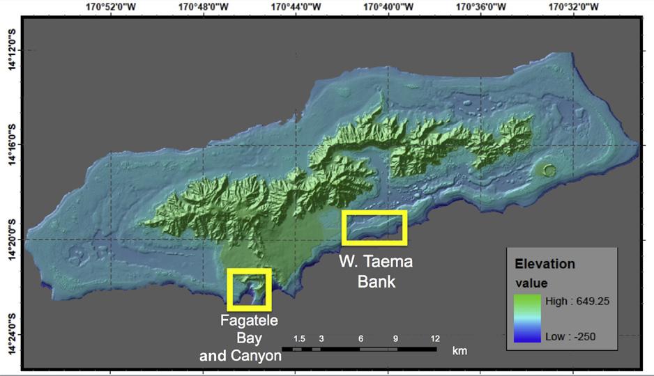 798 Seafloor Geomorphology as Benthic Habitat seamounts. The exception is its eastern rift forming the saddle with the Ofu-Olosega complex, which is interspersed with small seamounts.