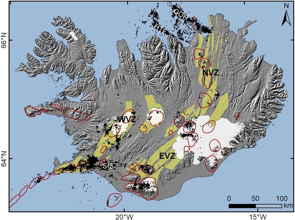 Background: National Land Survey of Iceland Earthquake data: Icelandic Meteorological Office Fissure