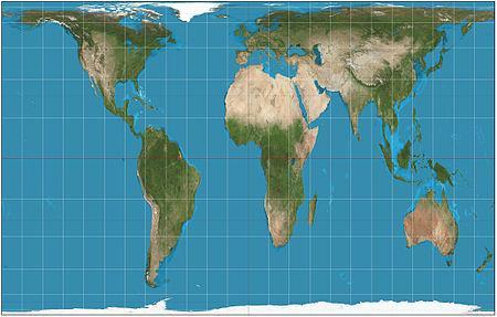 Gall-Peters Projection Compare the Gall-Peters(left) to the cylindrical projection(right). 1.