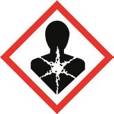Most GHS labels include a white background inside a red diamond-shaped frame with a black symbol detailing the warning.