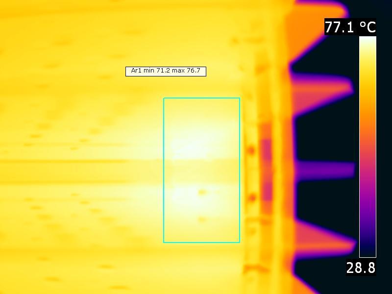 Temperature image(s) status lamp > 2 hours on ambient temperature 265 deg C reflected background temperature 265 deg C camera Flir T335