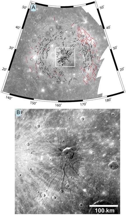 MESSENGER found a unique feature in the middle of Caloris initially dubbed the Spider, but now officially called Pantheon Fossae.