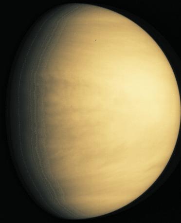 Atmosphere Venus is completely covered by clouds.
