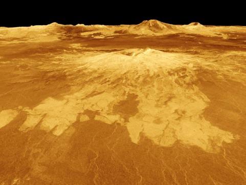 Sapas Mons is a large volcano, 400 km across, in