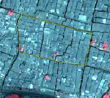 Satellite image indicating 150 structures