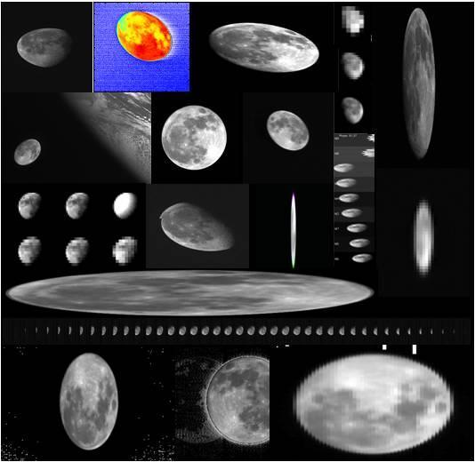 Examples of Moon observations from participating