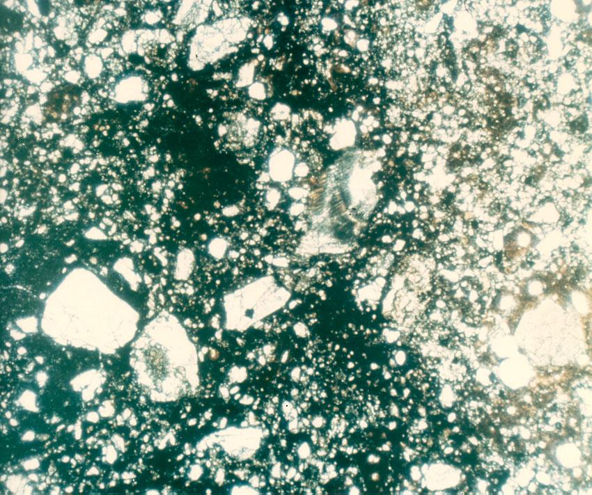 Basaltic microbreccia 0.3 5 Anorthositic microbx. 1.8 Less than 25 microns 27.3 53 Pore space 14.