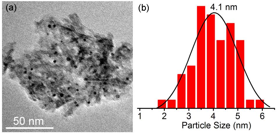 S9 (a) TEM image of Pd2Pb8/alumina catalyst used for 22