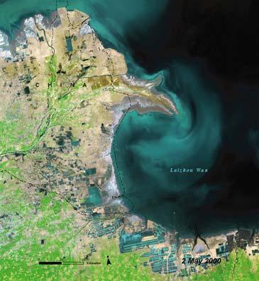 Dramatic changes in Huang He Delta, China Images show the mouth of the Yellow River and the emergence of
