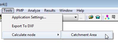 Go to Tools menu, select Calculate Node and then click Catchment