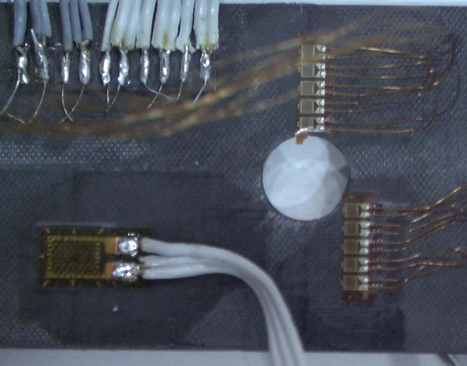 Figure : Photograph of strain gauges on specimen 33P_6 SACMAa.dwg GAUGE LOACTION 33P6- Tension to 4kN then Bending to failure 5.mm 8mm 5 4 3 2.2mm 4.3mm 38.mm 25.
