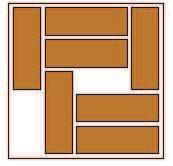 8. naloga: V kvadratni škatli je 7 enako velikih pravokotnih ploščic (glej sliko).