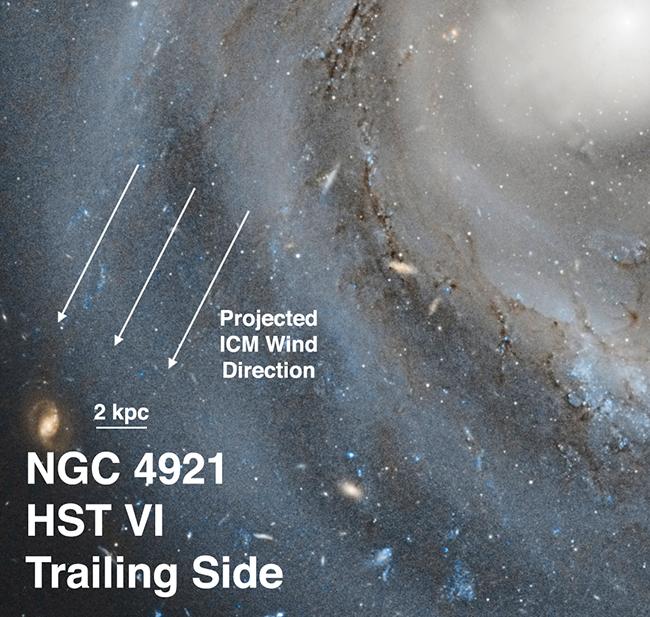 19 Fig. 20. HST V- and I-band image (with pseudogreen) of the trailing side of NGC 4921.