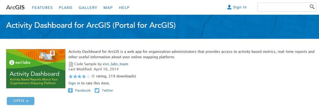 Activity Dashboard for ArcGIS