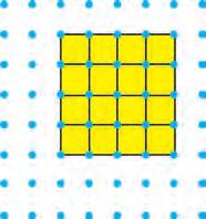 The length of the rectangle is the distance between A and B = 5 units There fore, there are 5 small squares on the line AB The breadth of the rectangle is the distance between B and C = 3 units.