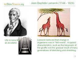 Jean-Baptiste Lemark 1744-1829 Lemark believed that change in organisms was due to use or disuse.