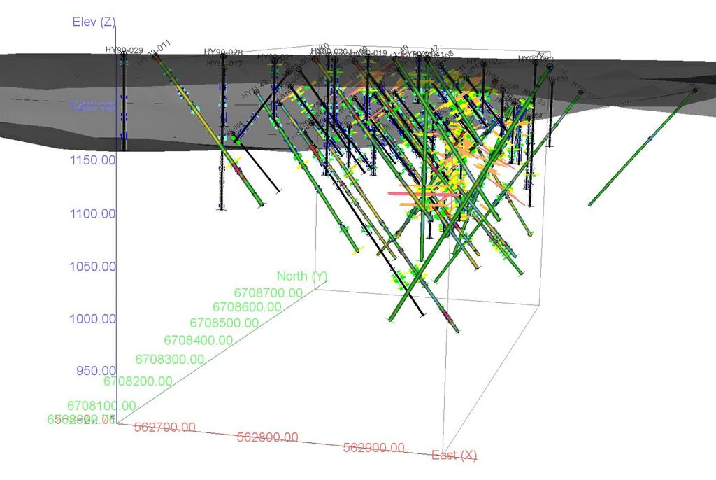 Figure 14.1: Isometric View Looking North Showing the Main Zone Drill Hole Distribution and Topography Figure 14.