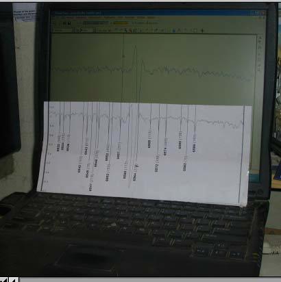 Figure 7 Atmospheric Line Calibration Selecting the atmospheric calibration lines is a three part job.