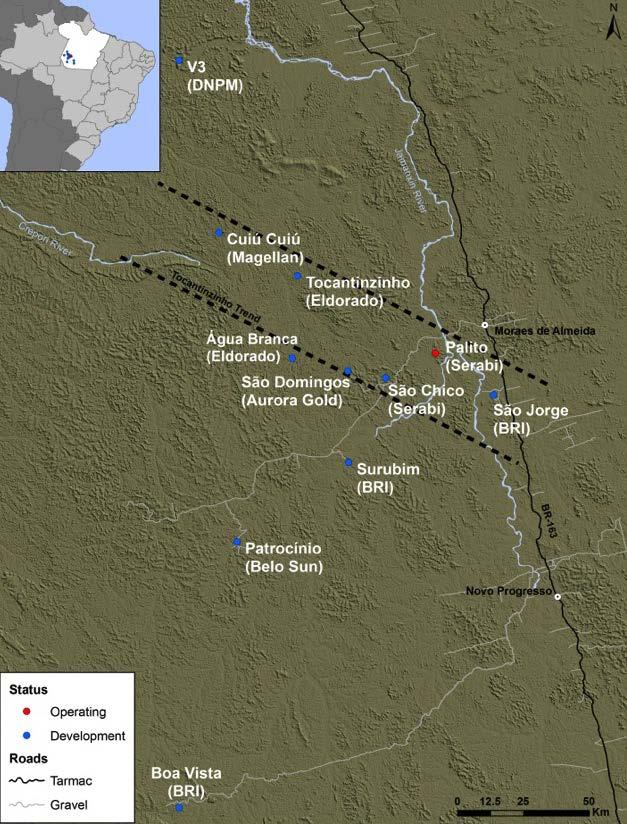 Leading position in a significant gold belt Largest alluvial gold