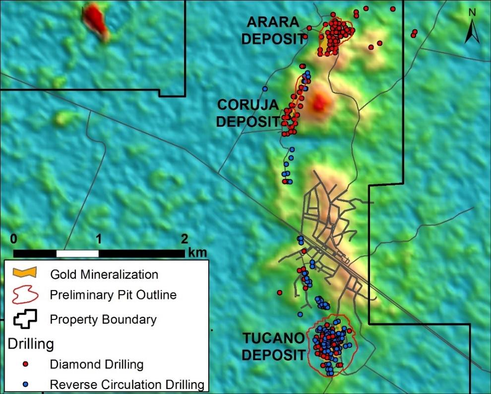 Cachoeira Project three deposits Tucano - Section 9804300 Au (g/t) Classification Cachoeira Resources (0.