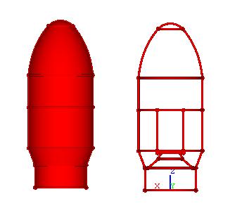 The SEA model of the fairing filled with the large payload is presented in Fig. 5 and Fig.