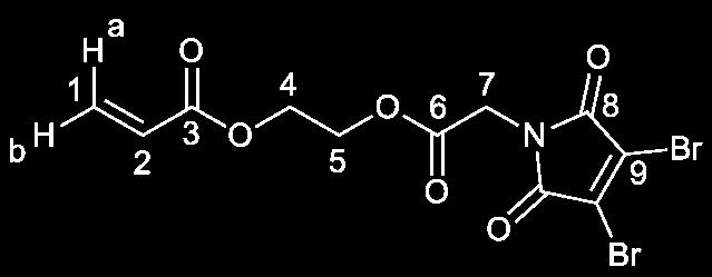 2-[(2-[3,4-dibromo-2,5-dioxo-2,5-dihydro-1H-pyrrol-1-yl]acetyl)oxy]ethyl prop-2-enoate (DBMA) To a solution of 2,3-Dibromomaleimide (5.39 g, 21.1 mmol) and K 2 CO 3 (2.92 g, 21.