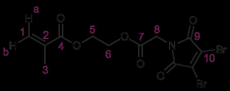 2-[(2-[3,4-dibromo-2,5-dioxo-2,5-dihydro-1H-pyrrol-1-yl]acetyl)oxy]ethyl 2-methylprop-2- enoate (DBMMA) To a solution of 2,3-Dibromomaleimide (3.91 g, 15.3 mmol), K 2 CO 3 (2.12 g, 15.