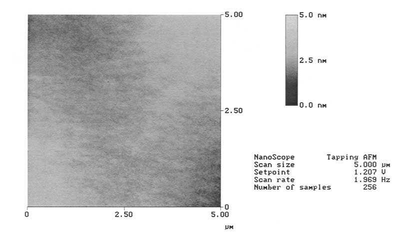 (a) (b) Fig. 2a) AFM image of sample 695 (110)B.