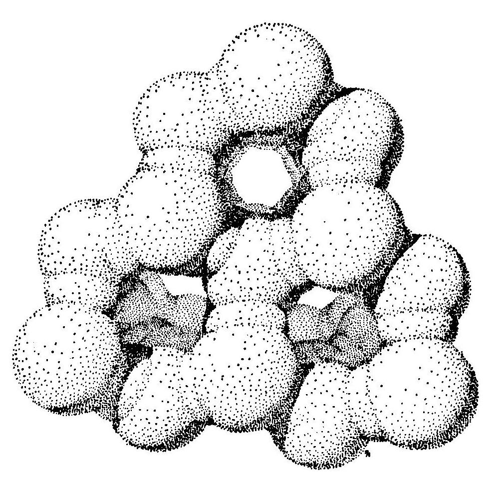 Structure of Ice 1h, Hexagonal with