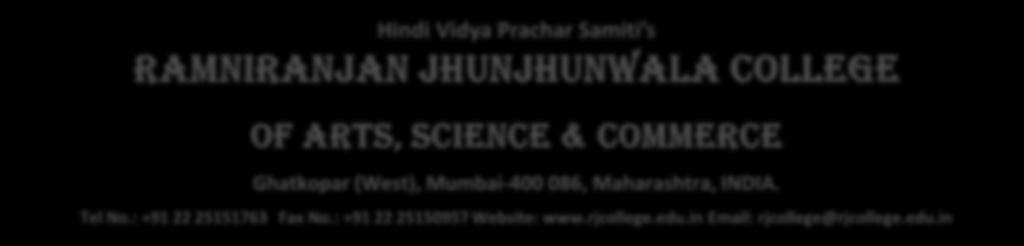 STAR College Scheme Photo Gallery Hindi Vidya Prachar Samiti s RAMNIRANJAN JHUNJHUNWALA COLLEGE Of Arts, science &