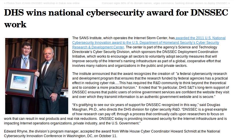 of Homeland Security signals support for DNSSEC Source: https://www.
