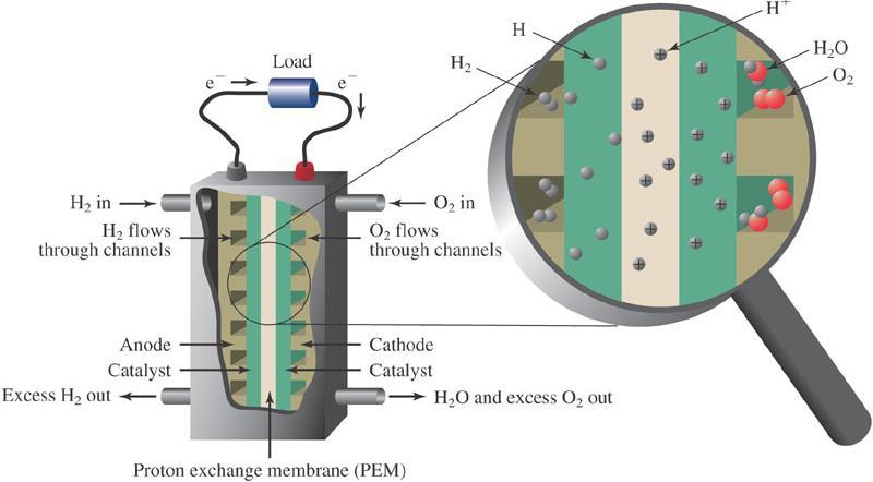 A fuel cell is a galvanic cell that produces electricity by converting the chemical energy of a fuel directly into