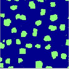 13 a) b) Figure 8: Islands grown on the surface of a substrate crystal. (a) Compact islands: E n = 0.3 ev. (b) Fractal islands: E n = 1.0 ev.