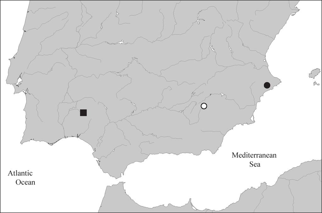 Beitr. Ent. 57 (2007) 2 351 Map 1: Distributions of Lusitanopsis andujari sp. n.