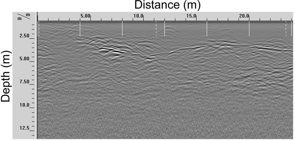 Radar measurement of soapstone in direction A (Fig.