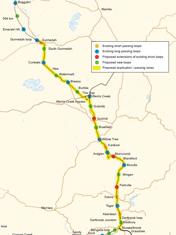 O Figure 2-19 Hunter Valley coal rail network northern portion