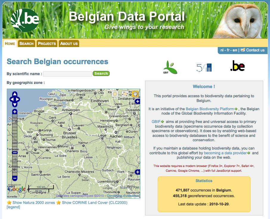 Demos Belgian Data Portal http://data.biodiversity.