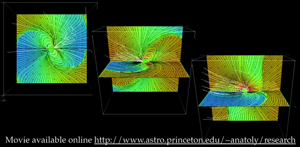 Example: pulsar magnetospheres I Force-free field models are able to capture features that do not exist in