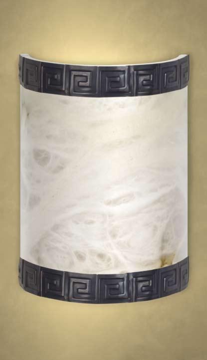 E L E M E N T S S C O N C E H A L F - C Y L I N D E R A D A A50811-152-C2 Diffuser material Genuine alabaster Sconce 8 W x 11 H x 4 Proj.