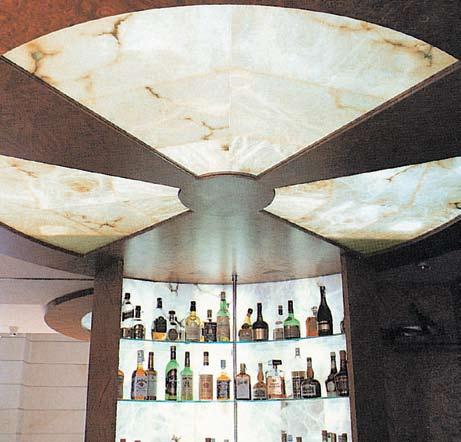 Genuine alabaster is heat-sensitive and may discolor if installed too close to incandescent or halogen light sources.