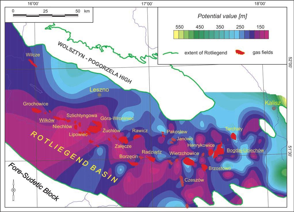 172 W. MACHOWSKI ET AL. Fig. 5. Map of hy dro dy namic po ten tial. In the selection of comprehensive chemical analyses of wa ters, the prin ci pal pa ram e ters were: ph, den sity and TDS.
