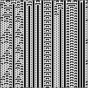 Power Spectral Analysis o Elementary Cellular Automata 405 Figure 4. Space-time pattern (let) and power spectrum (right) o rule 73. 3.