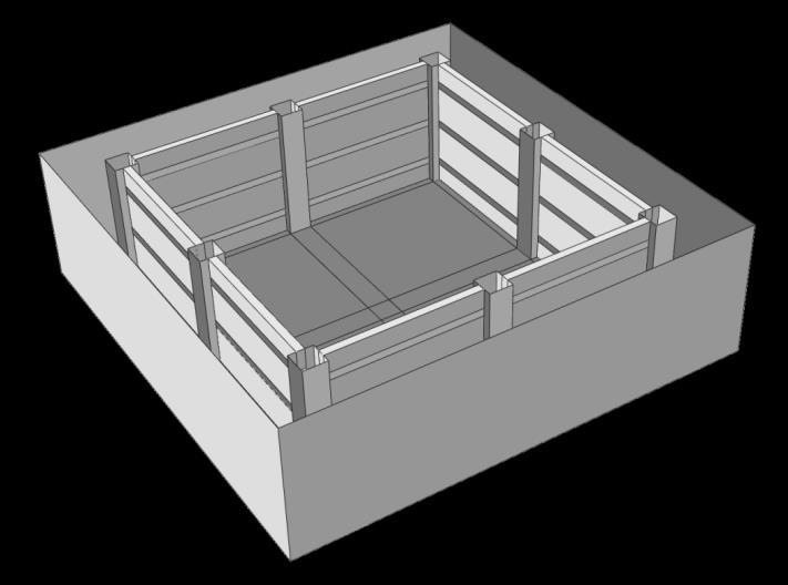 For this case, the mesh for the steel cage which consists of the