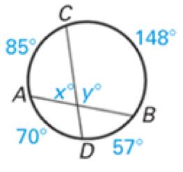 Angles and Segments in a Circle Tangent Chord Theorem: If a tangent and a chord intersect, the measure of each angle formed is half the measure of its intercepted arc.